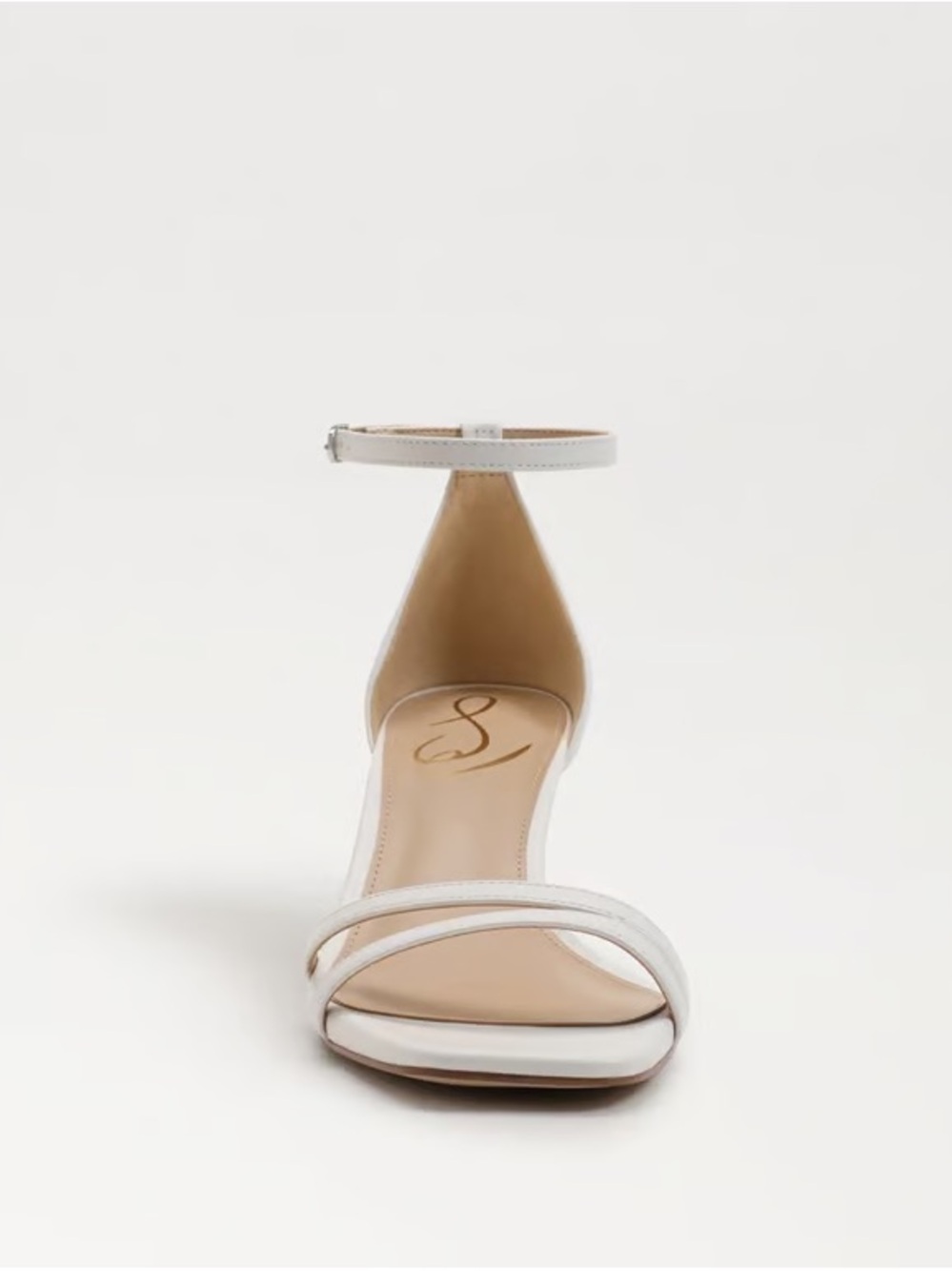 Sam Edelman Peonie Kitten Heel Sandal White Leather - Picture 4 of 9